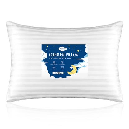 Picture of Toddler Pillow,13 x 18 Toddler Pillows for Sleeping,Machine Washable Kids Pillow, Perfect for Travel,Toddlers Cot(Not Included Pillowcase)