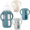 Picture of 3 Pack Silicone Sleeves with Handles for Avent Natural Glass Baby Bottles, Anti Breakage Baby Bottle Holder, Compatible Philips Avent Glass Natural Baby Bottle 8 oz