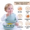 Picture of Blissbury Silicone Baby Bibs Set Of 2, BPA Free Waterproof Soft Durable Adjustable Silicone Bibs for Babies & Toddlers (Blue/Yellow)