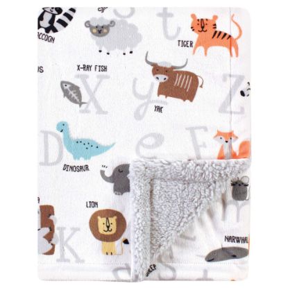 Picture of Hudson Baby Unisex Baby Plush Mink and Sherpa Blanket, Alphabet Animals, One Size