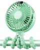 Picture of SWEETFULL Portable Stroller Fan with Display 4000mAh Battery Powered Mini Clip On Fan, 4-Speed Rechargeable Small Personal Cooling for Baby Car Seat Crib Travel - Green