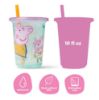 Picture of The First Years Peppa Pig Take & Toss Toddler Straw Cups - Spill Proof Toddler Sippy Cups with Snap On Lids and Straws - Peppa Pig Party and Feeding Supplies - 10 Oz - 10 Count