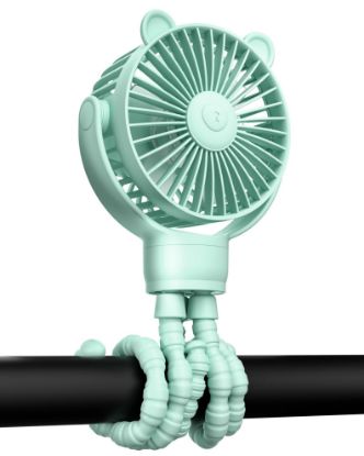 Picture of GOTOTO Baby Stroller Fan, Rechargeable Portable Fan with 2000 mAh Battery Operated,3 Wind Speed,360-Degree Rotation,Ultra-Low Noise Level,Safe mini fan for your baby