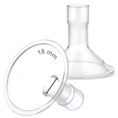 Picture of Maymom MyFit 18 mm Small Shields, Compatible with Medela Breast Pump Parts- PersonalFit, Freestyle, Harmony, Maxi, Flex Connector, Connect to Widemouth/Narrow Connector, 2pcs