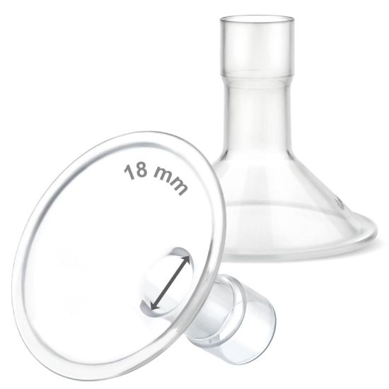 Picture of Maymom MyFit 18 mm Small Shields, Compatible with Medela Breast Pump Parts- PersonalFit, Freestyle, Harmony, Maxi, Flex Connector, Connect to Widemouth/Narrow Connector, 2pcs