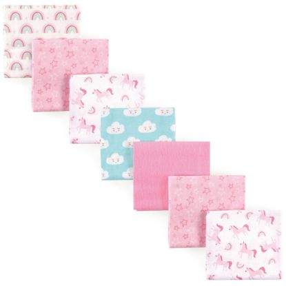 Picture of Luvable Friends Unisex Baby Cotton Flannel Receiving Blankets, Rainbow 7-Pack, One Size