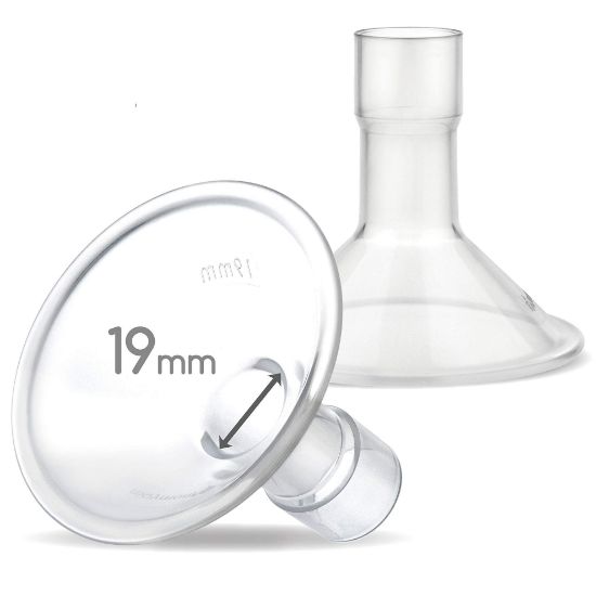 Picture of Maymom MyFit 19 mm Small Shields, Compatible with Medela Breast Pump- PersonalFit, Freestyle, Harmony, Maxi, Flex Connector, Connect to Widemouth/Narrow Connector, 2pcs