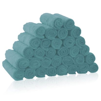 Picture of 32 Pack Baby Washcloths - Luxury Coral Fleece - Absorbent and Soft Wash Clothes for Newborns, Infants and Toddlers Baby boy and girl - Suitable for Sensitive Skin and New Born - Teal, 10x10 Inch