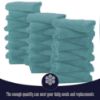 Picture of 32 Pack Baby Washcloths - Luxury Coral Fleece - Absorbent and Soft Wash Clothes for Newborns, Infants and Toddlers Baby boy and girl - Suitable for Sensitive Skin and New Born - Teal, 10x10 Inch
