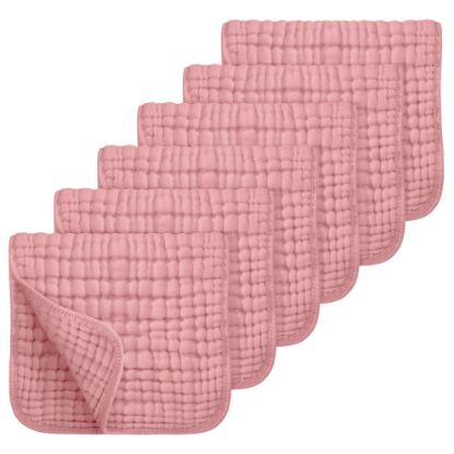 Picture of Looxii Muslin Burp Cloths 100% Cotton Muslin Cloths Large 20''x10'' Extra Soft and Absorbent 6 Pack Baby Burping Cloth (Bean Paste)