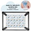 Picture of Yoofoss Pack and Play Sheets Fitted, Mini Crib Sheets 2-Pack for Pack N Play Mattress, Stretchy Playard Sheet, Soft and Breathable Blue Rocket