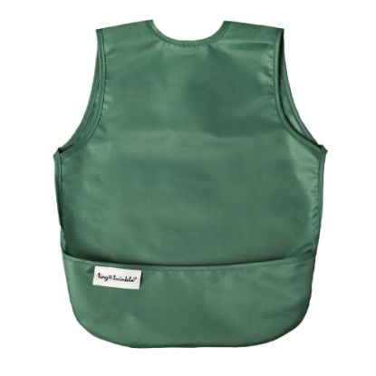 Picture of Tiny Twinkle Mess Proof Baby Bib - Waterproof Apron Machine Washable PVC, BPA, & Phthalate Free Great Travel for Eating Food Bibs (Olive Green, Large 2-4 Years) 3 ounces