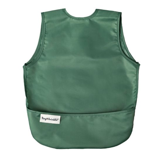 Picture of Tiny Twinkle Mess Proof Baby Bib - Waterproof Apron Machine Washable PVC, BPA, & Phthalate Free Great Travel for Eating Food Bibs (Olive Green, Large 2-4 Years) 3 ounces
