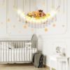 Picture of CERETIA Stuffed Animal Hammock with LED Light, Jumbo Toy Hammock for Stuffed Animals Storage for Kids Room Decor, Stuffed Animal Hammock Corner, White