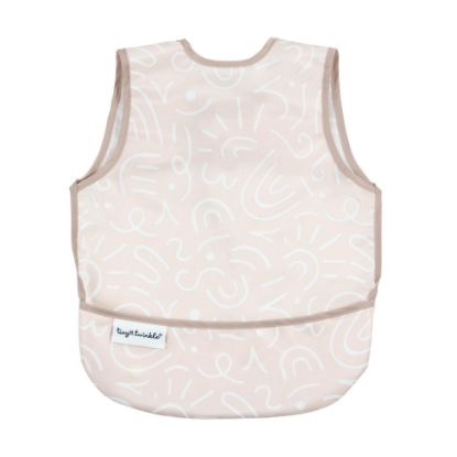 Picture of Tiny Twinkle Mess Proof Baby Bib - Waterproof Baby Apron - Machine Washable - PVC, BPA, & Phthalate Free - Great Travel Bib for Baby Eating - Baby Food Bibs (Zen Garden, Small 6-24 Months)