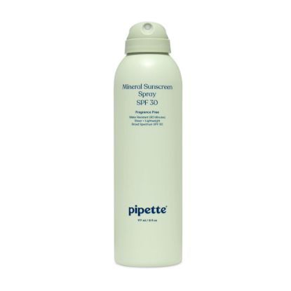 Picture of Pipette Baby Mineral Sunscreen Spray SPF 30, Broad Spectrum with Non-Nano Zinc Oxide, Water Resistant UVB/UVA Non-Toxic Sun Protection for Kids & Sensitive Skin, 6 oz
