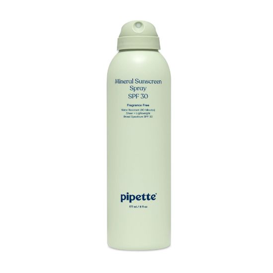 Picture of Pipette Baby Mineral Sunscreen Spray SPF 30, Broad Spectrum with Non-Nano Zinc Oxide, Water Resistant UVB/UVA Non-Toxic Sun Protection for Kids & Sensitive Skin, 6 oz