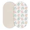 Picture of Muslin Bassinet Fitted Sheets, 2 Pack for Baby Boy and Girl, Soft Breathable Stretchy Baby Pad/Mattress Sheet Set, Universal Fit for Hourglass Oval and Rectangle Bassinet Mattress (Bright Leaves)