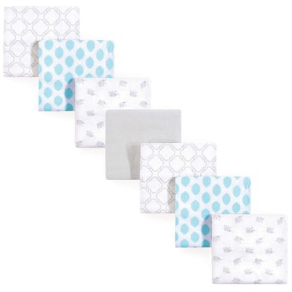 Picture of Luvable Friends Unisex Baby Cotton Flannel Receiving Blankets, Elephant 7-Pack, One Size