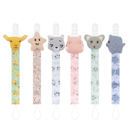 Picture of Babygoal Doll Pacifier Clips with Pacifier Case, 6 Pack Binky Paci Holder Clips and Leash for Boys and Girls Fits for Most Pacifier, Binkie Styles & Baby Teethers & Toys and Gift 6PS33-GZ