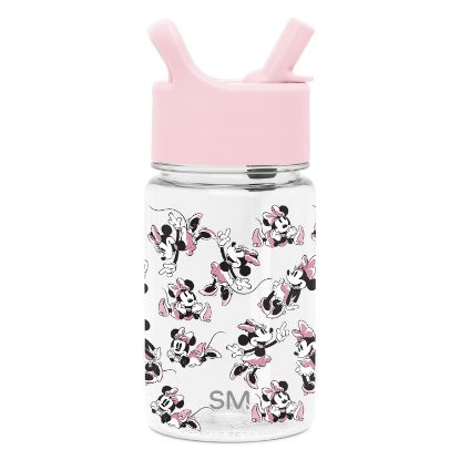 Picture of Simple Modern Disney Minnie Mouse Kids Water Bottle Plastic BPA-Free Tritan Cup with Leak Proof Straw Lid | Reusable and Durable for Toddlers, Girls | Summit Collection | 12oz, Minnie Mouse Retro