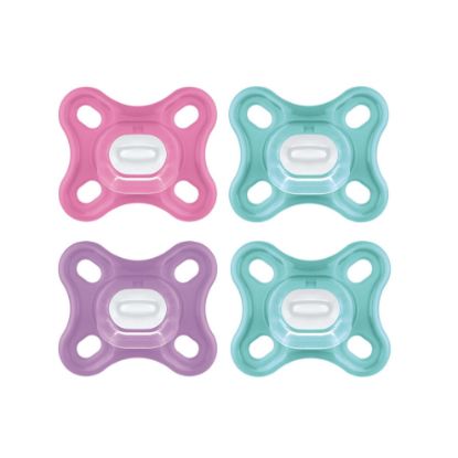 Picture of MAM Comfort Baby Pacifier, 100% Lightweight Silicone Pink/Purple/Blue (4 Count)