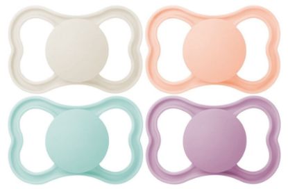 Picture of MAM Air Matte Pacifiers, for Sensitive Skin, Best Pacifier for Breastfed Babies, Girl Pacifiers, 16+ Months, 4 Count