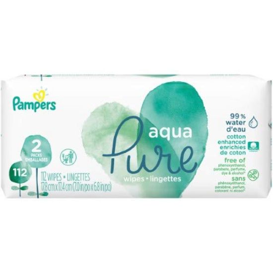 Picture of Pampers Aqua Pure Wipes (Pack of 2)