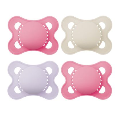 Picture of MAM Original Matte Baby Pacifiers, Binky for Girls 0-6 Months, BPA-Free Silicone Nipple, Easy to Clean, Best for Breastfed Babies, Developed with Medical Experts, 4 Count Binkies