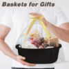 Picture of Pro Goleem Small Woven Basket with Gift Bags and Ribbons Durable Baskets for Gifts Empty Small Rope Basket for Storage 12"X 8" X 5" Baby Toy Basket with Handles, Black