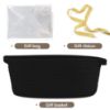 Picture of Pro Goleem Small Woven Basket with Gift Bags and Ribbons Durable Baskets for Gifts Empty Small Rope Basket for Storage 12"X 8" X 5" Baby Toy Basket with Handles, Black
