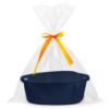 Picture of Pro Goleem Small Woven Basket with Gift Bags and Ribbons Durable Baskets for Gifts Empty Small Rope Basket for Storage 12"X 8" X 5" Baby Toy Baskets with Handles, Navy Blue