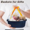 Picture of Pro Goleem Small Woven Basket with Gift Bags and Ribbons Durable Baskets for Gifts Empty Small Rope Basket for Storage 12"X 8" X 5" Baby Toy Baskets with Handles, Navy Blue