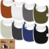 Picture of 8-Pack Organic Baby Bibs for Boys, Girls - Soft Cotton Drooling and Teething Bibs for Baby Girl & Boy, Extra Absorbent, Easy to Clean & Put On for Toddler, Newborn, Infant 0-24 Months (Basics)