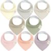 Picture of 8-Pack Organic Baby Bandana Bibs for Girls - Super Absorbent Triangle Baby Bibs for Drooling and Teething Infant, 100% Cotton Extra Soft for Newborn, Infant 0-36 Months (Embrace)
