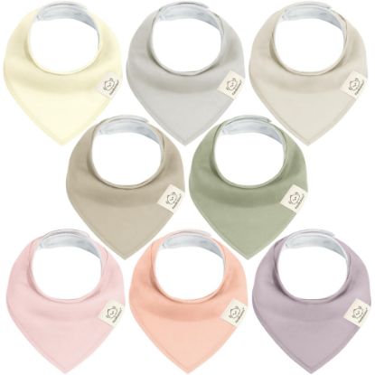 Picture of 8-Pack Organic Baby Bandana Bibs for Girls - Super Absorbent Triangle Baby Bibs for Drooling and Teething Infant, 100% Cotton Extra Soft for Newborn, Infant 0-36 Months (Embrace)