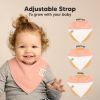 Picture of 8-Pack Organic Baby Bandana Bibs for Girls - Super Absorbent Triangle Baby Bibs for Drooling and Teething Infant, 100% Cotton Extra Soft for Newborn, Infant 0-36 Months (Embrace)