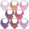 Picture of 8-Pack Organic Baby Bandana Bibs for Girls - Super Absorbent Triangle Baby Bibs for Drooling and Teething Infant, 100% Cotton Extra Soft for Newborn, Infant 0-36 Months (Lilac)