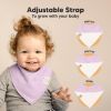 Picture of 8-Pack Organic Baby Bandana Bibs for Girls - Super Absorbent Triangle Baby Bibs for Drooling and Teething Infant, 100% Cotton Extra Soft for Newborn, Infant 0-36 Months (Lilac)