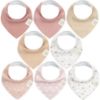 Picture of 8-Pack Organic Baby Bandana Bibs for Girls - Super Absorbent Triangle Baby Bibs for Drooling and Teething Infant, 100% Cotton Extra Soft for Newborn, Infant 0-36 Months (Butterflies)
