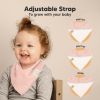 Picture of 8-Pack Organic Baby Bandana Bibs for Girls - Super Absorbent Triangle Baby Bibs for Drooling and Teething Infant, 100% Cotton Extra Soft for Newborn, Infant 0-36 Months (Dawn)