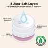 Picture of Organic Nursing Pads - 14 Washable Viscose Derived from Bamboo Breastfeeding Pads, Wash Bag, Reusable Breast Pads for Breastfeeding, Nipple Pads for Breastfeeding Essentials(Pastel Touch, L 4.8")