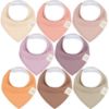 Picture of 8-Pack Organic Baby Bandana Bibs for Girls - Super Absorbent Triangle Baby Bibs for Drooling and Teething Infant, 100% Cotton Extra Soft for Newborn, Infant 0-36 Months (Mauve)