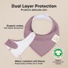 Picture of 8-Pack Organic Baby Bandana Bibs for Girls - Super Absorbent Triangle Baby Bibs for Drooling and Teething Infant, 100% Cotton Extra Soft for Newborn, Infant 0-36 Months (Mauve)