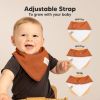 Picture of 8-Pack Organic Baby Bandana Bibs for Girls - Super Absorbent Triangle Baby Bibs for Drooling and Teething Infant, 100% Cotton Extra Soft for Newborn, Infant 0-36 Months (Thunder)