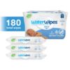 Picture of WaterWipes Plastic-Free Original Baby Wipes, 99.9% Water Based Wipes, Unscented & Hypoallergenic for Sensitive Skin, 180 Count (3 packs), Packaging May Vary