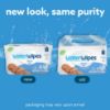 Picture of WaterWipes Plastic-Free Original Baby Wipes, 99.9% Water Based Wipes, Unscented & Hypoallergenic for Sensitive Skin, 180 Count (3 packs), Packaging May Vary
