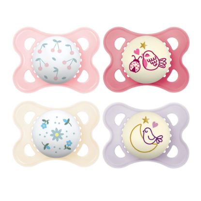 Picture of MAM Original Day & Night Pacifiers, Binky Pacifier for 0-6 Months, BPA-Free Silicone, Glows in The Dark, Best for Newborn Babies, Developed with Medical Experts, 4 Count Binkies