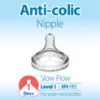 Picture of Dr. Brown's Natural Flow Level 1 Wide-Neck Baby Bottle Silicone Nipple, Slow Flow, 0m+, 100% Silicone Bottle Nipple, 6 Pack