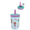 Picture of Zak Designs SuperKitties Kelso Toddler Cups For Travel or At Home, 12oz Vacuum Insulated Stainless Steel Sippy Cup With Leak-Proof Design is Perfect For Kids (Ginny, Sparks, Buddy, Bitsy)